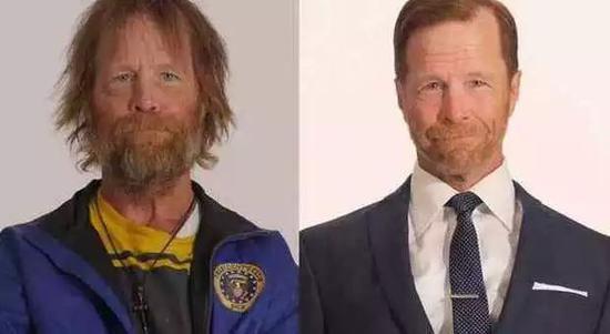 Before and after the "transformation"