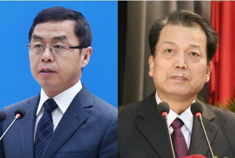 Shangguan Jiqing, former mayor of Xi 'an (left) and Cheng Qunli, former chairman of Xi 'an CPPCC (right).